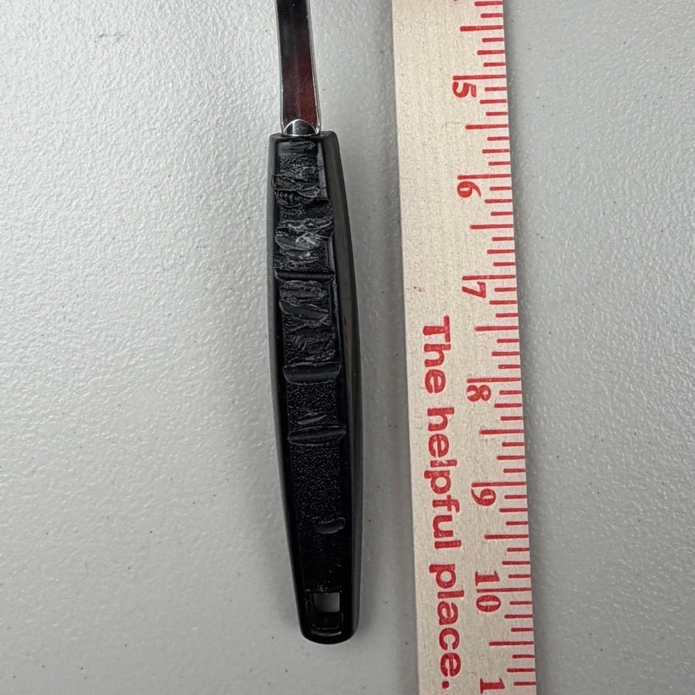 Vintage EKCO USA Stainless Steel‎ Spatula V Cutout Black Handle Turner 10.5 Inch